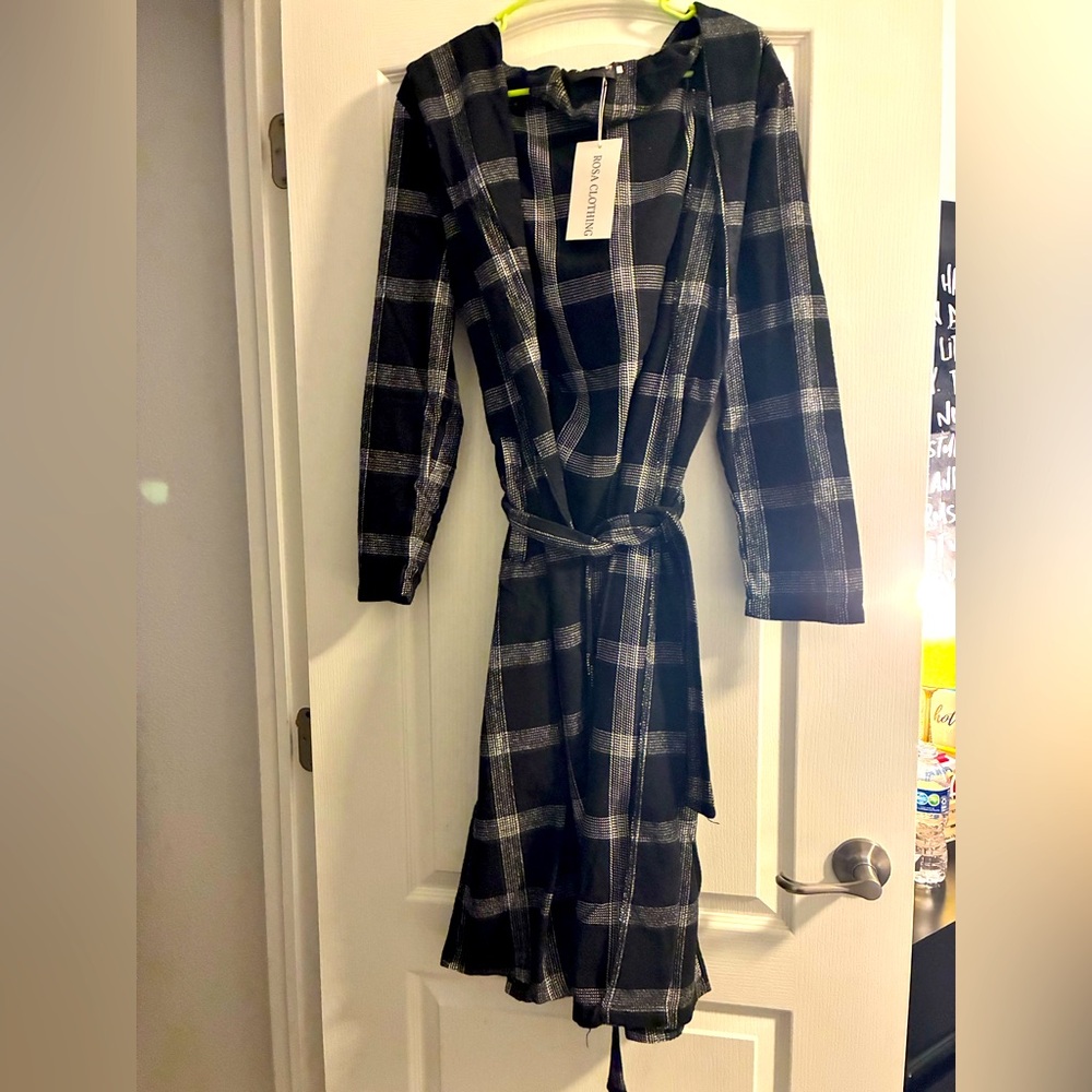 Plaid Black and Gray flannel /coat